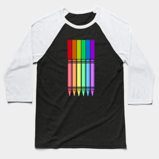 Rainbow Crayon Baseball T-Shirt